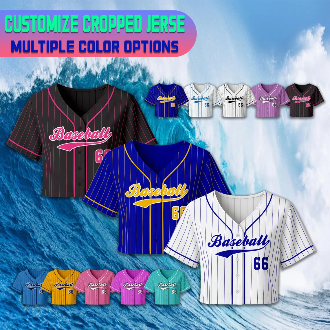Custom Baseball Jersey, Personalized Women Crop Top, Bachelorette Party Team Gift
