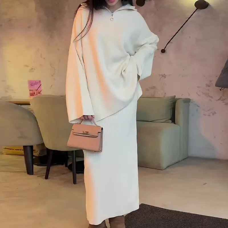Muslim Women Two Piece Set Modest Sweater Islamic Clothing