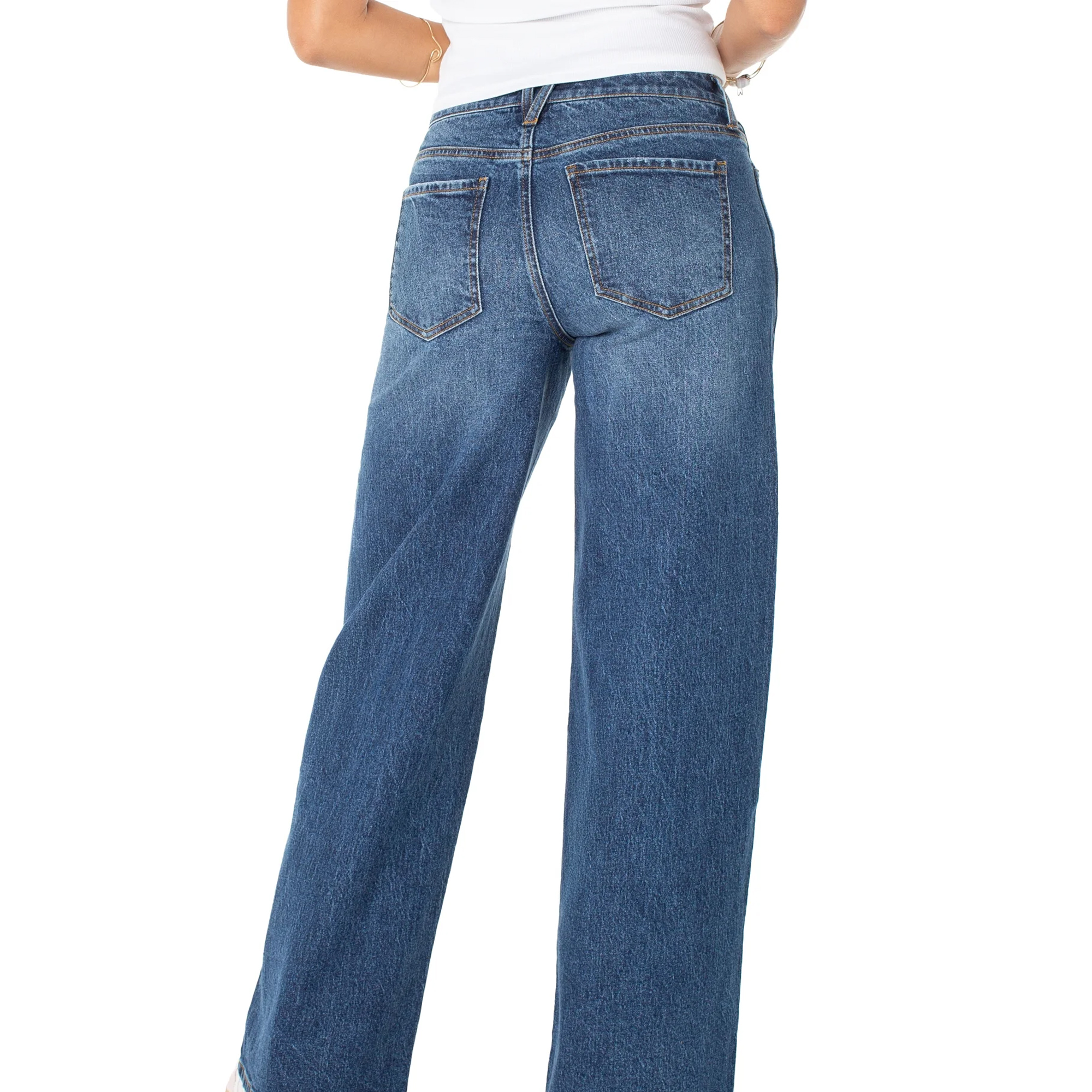 High Quality Breathable Custom Made Women's Mid Straight Loose Denim Latest Design Casual Solid Pattern Low Price Wholesale