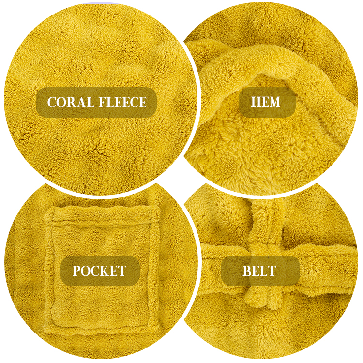 Wholesale New Arrivals Terry Cloth Robes Luxury Five Star Hotel Pajamas Coral Fleece Sleepwear for Women