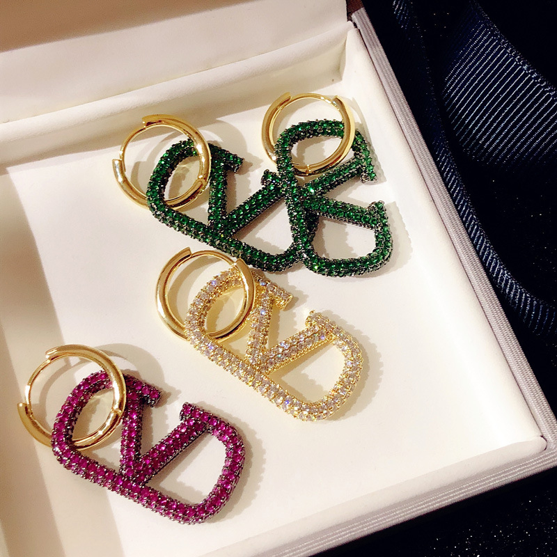 Fashion Light Luxury Full of Diamonds Temperament Hundred Match Earrings Jewelry