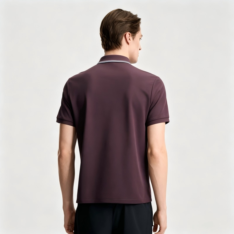 Sky Blue Cotton Linen Men's Polo with Embroidered Logo Short Sleeve Lightweight Breathable Summer Holiday Resort Wear with Custom Label Guangzhou