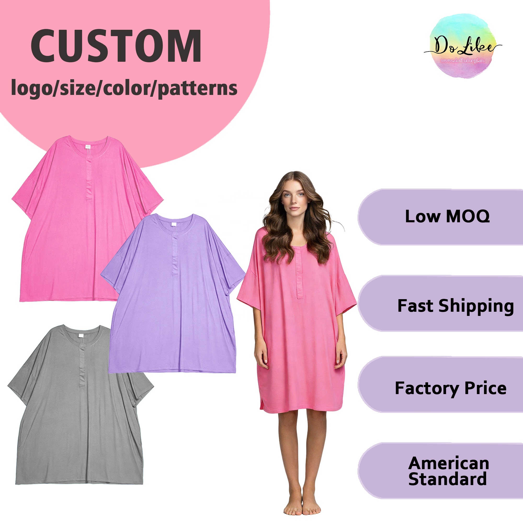 Hot Sale Adult Bamboo Pajamas Women's Pocket Pajamas Sleepwear Sets for Girls Clothing Nightwear