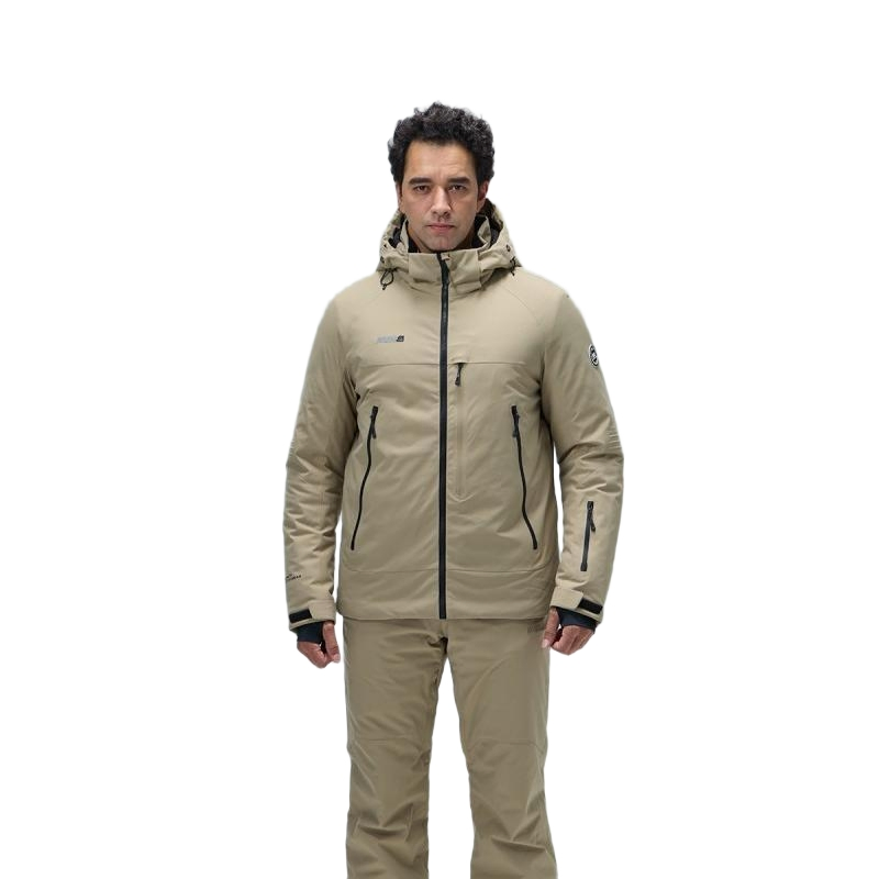 Wholesale Breathable Windproof Ski Wear for Men with Fleece Lining and Dwr Coating for Resort.