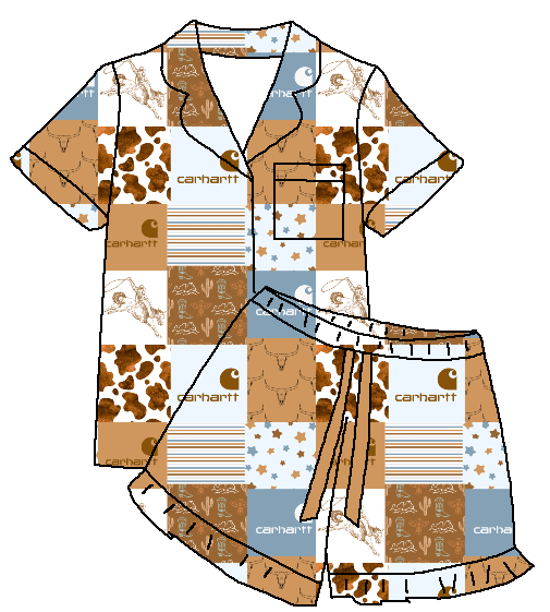 Pajamas, Bamboo Home Clothes, Women's Western Printed Women's Short Sleeved Pajamas, Sleepwear