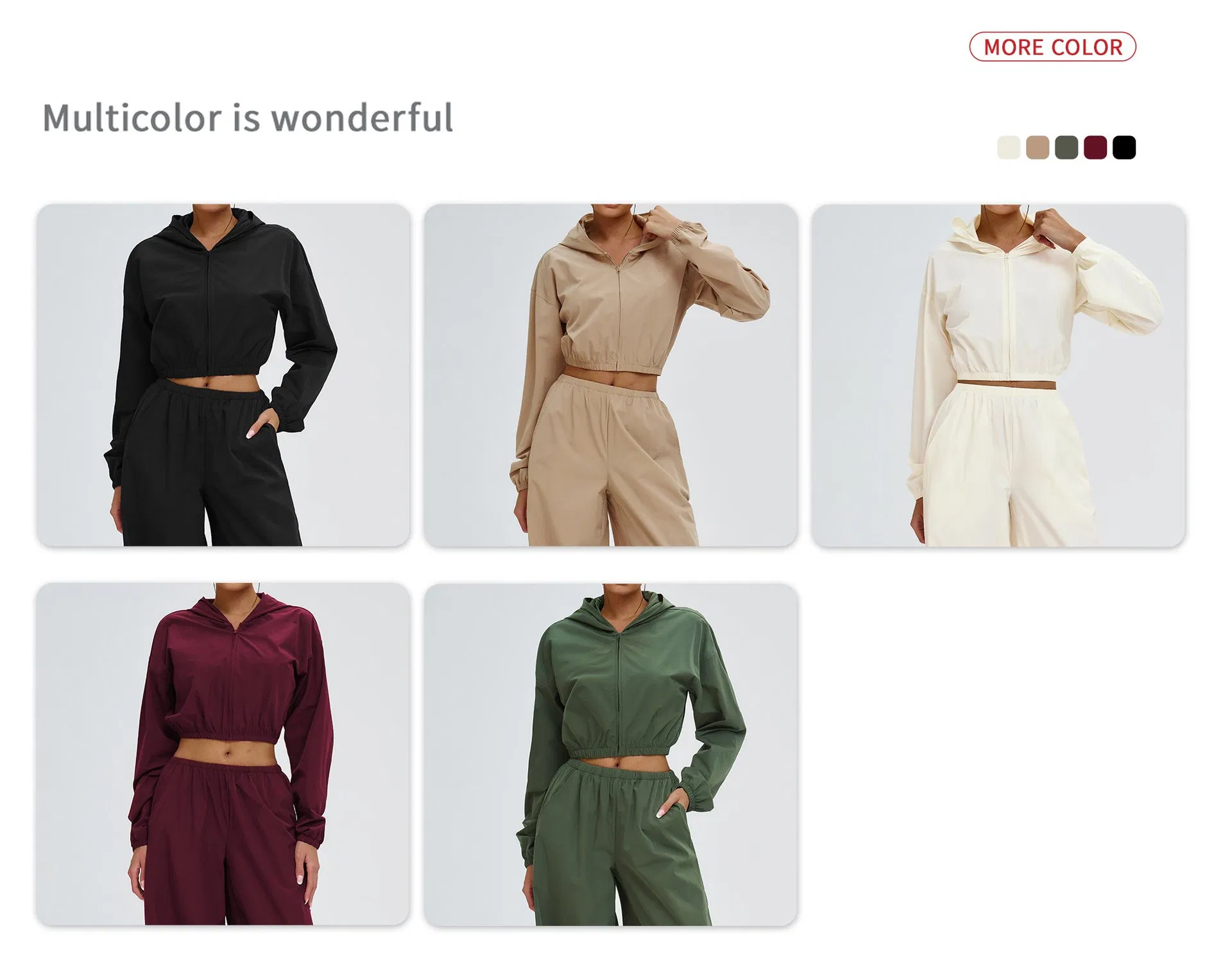 Streetwear/Activewear/Sports Wear Woman Clothing Coat and Pants Tracksuit