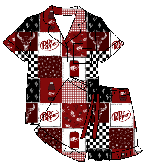 Pajamas, Bamboo Home Clothes, Women's Western Printed Women's Short Sleeved Pajamas, Sleepwear