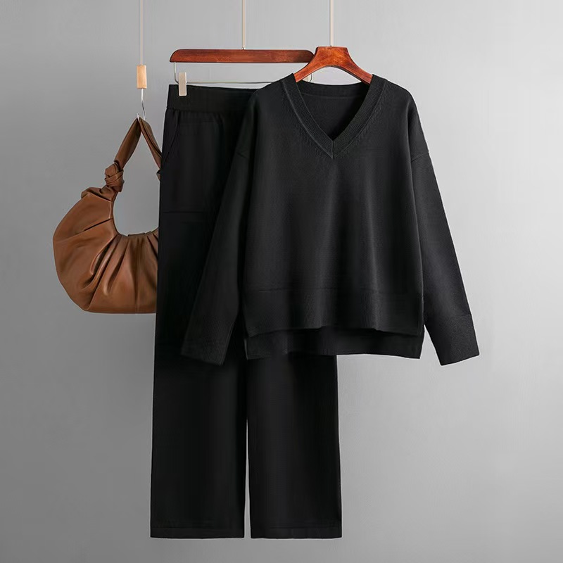 Hot New Women's Solid Color Loungewear Sets Elegant and Soft Anti-Wrinkle for Autumn and Winter Fast Delivery