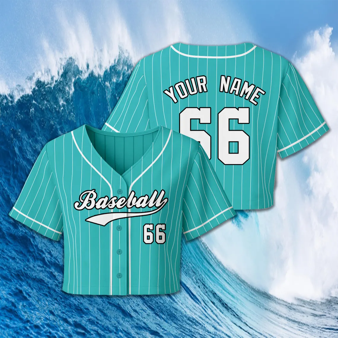 Custom Baseball Jersey, Personalized Women Crop Top, Bachelorette Party Team Gift