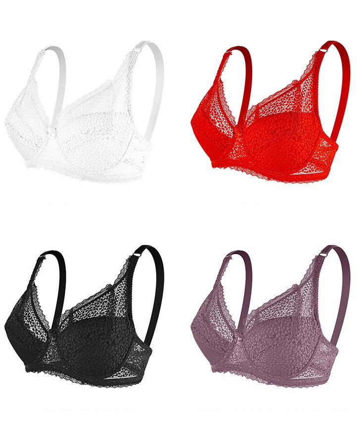Elegant Plus Size Adjustable Lace Bra for Fashionable Women