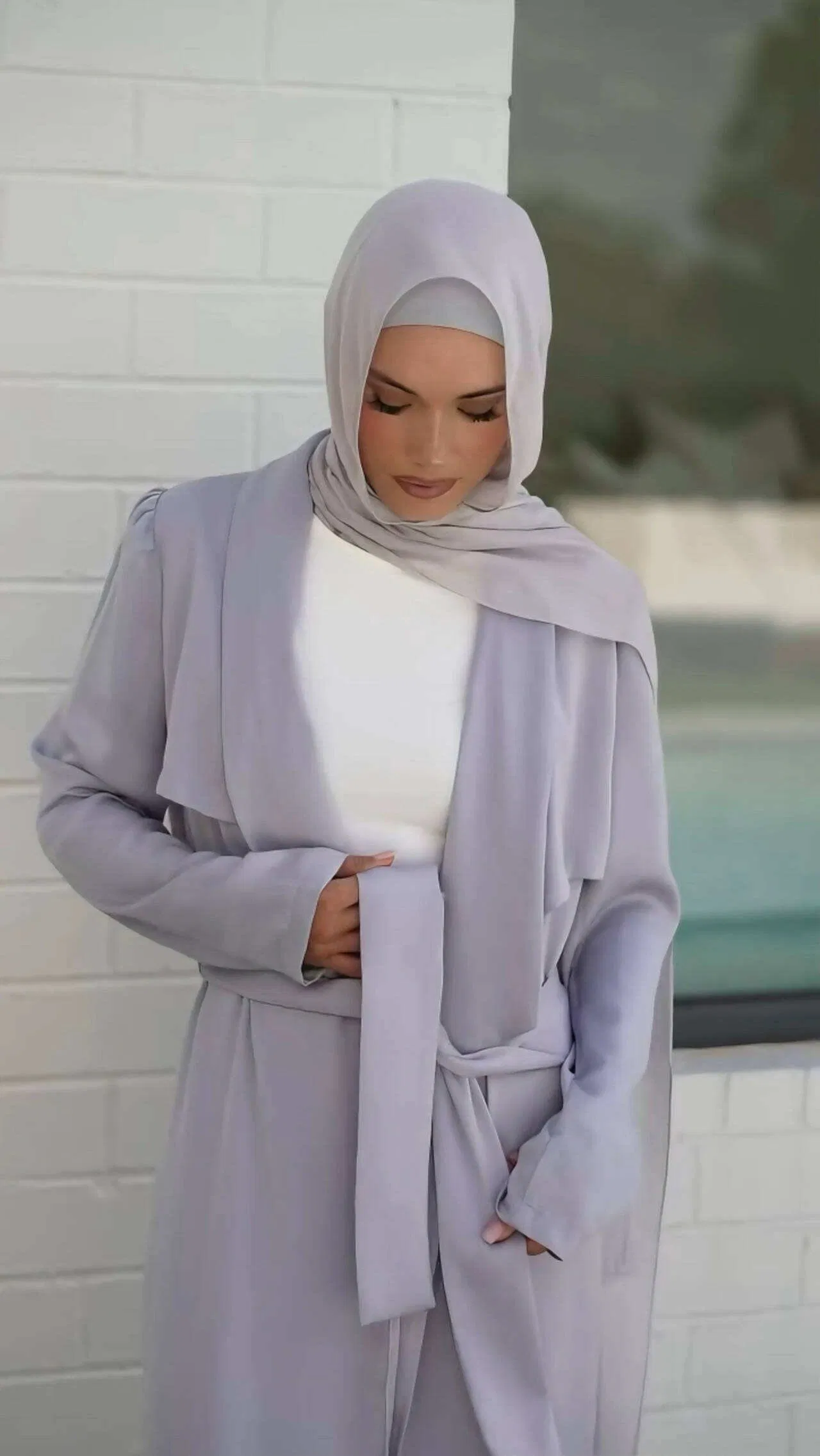 Cardigan and Pants Outfit Set Abaya Muslim Women Modest Everyday Wear Islamic