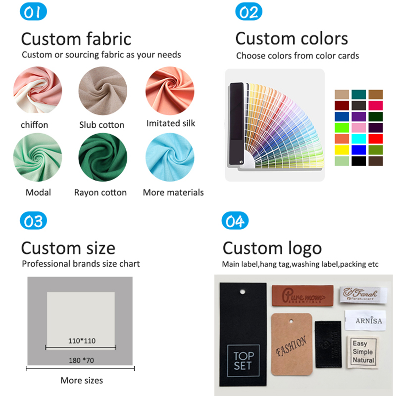 Top - Selling Custom Logo Muslim 4 - Season Modest Fashion Long Women's Hijab
