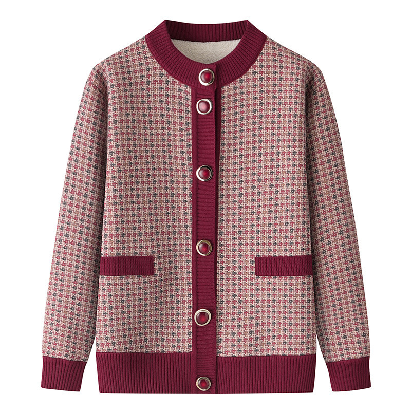 Women's Winter Outerwear with Fleece Lining for Middle-aged and Elderly Ladies, Suitable for Autumn and Winter.