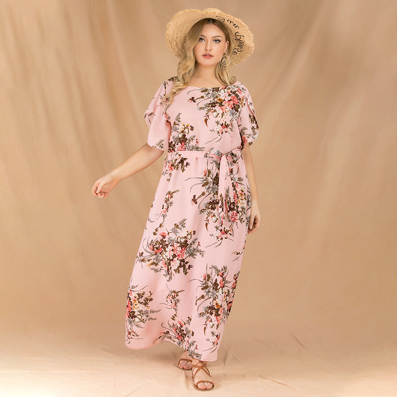 Summer Women′ S Plus Size Printed Dress Fashion Dress
