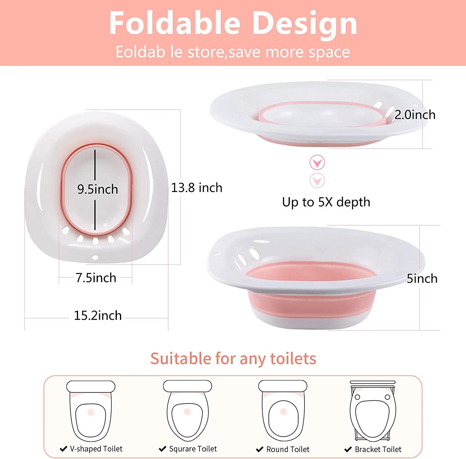 Wholesale Sitz Bath Foldable Postpartum Care Basin Folding Squat Free Toilet Yoni Steam Seat Tub For Pregnant Women Elderly