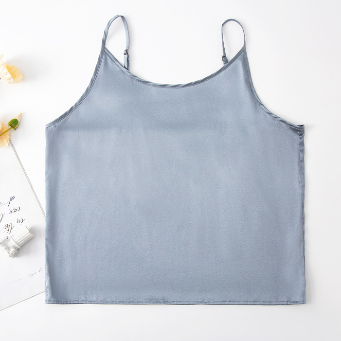 Custom Wholesale Pure Silk Camisole Comfortable Summer Female Loungewear Stretch Satin Silk Wholesale Custom Mulberry Silk