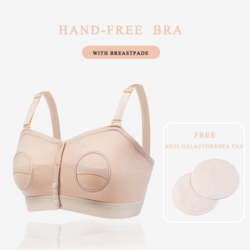 Hot Selling Wholesale Front Open Adjustable Maternity Pregnancy Modal Cotton Sleeping Hands-free Pumping Bra for Woman