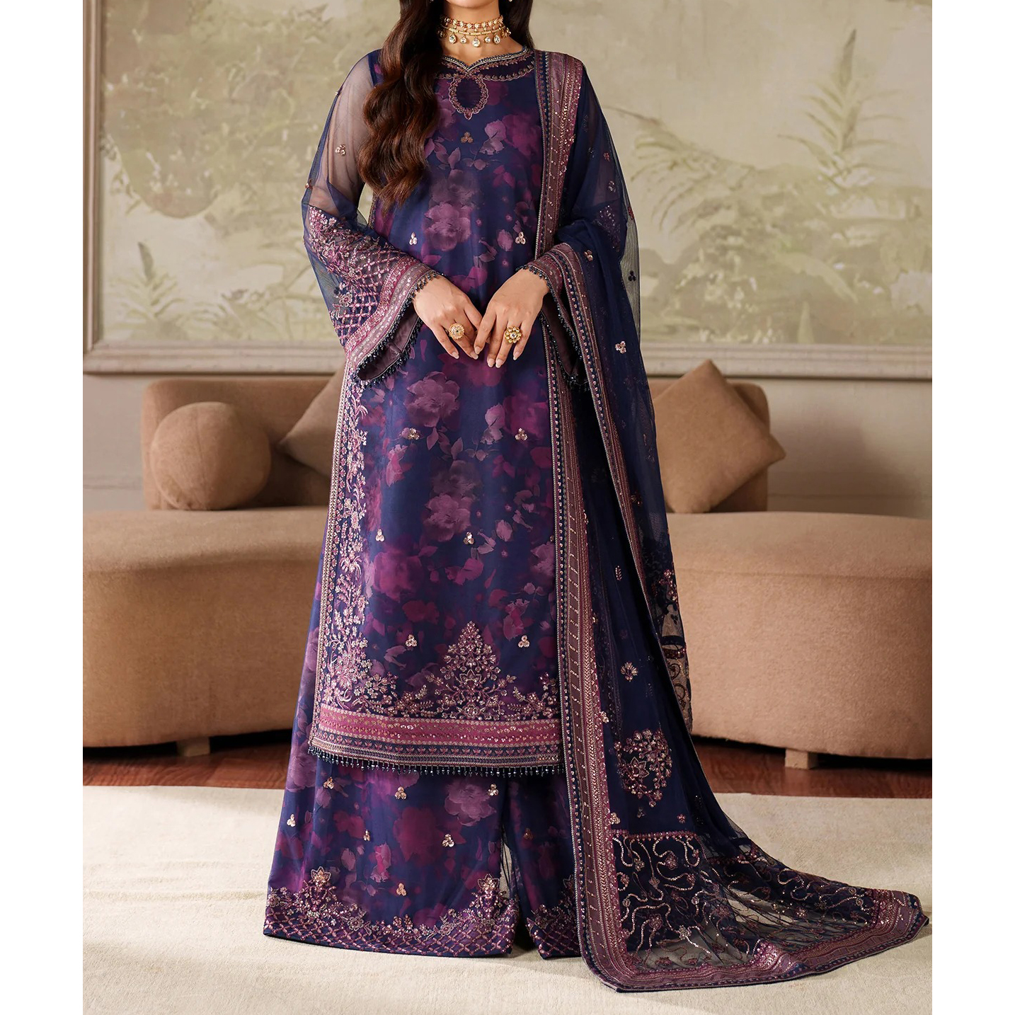 Top Demanded Women's Formal Salwar Kameez Dress Stylish Neckline Smooth Texture Soft Cotton Fabric Perfect Fitting for Party