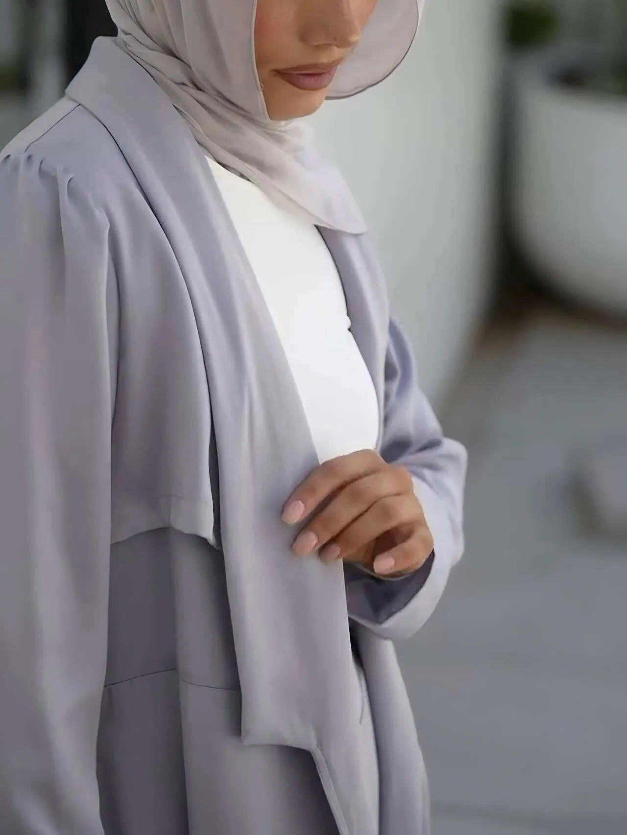 Cardigan and Pants Outfit Set Abaya Muslim Women Modest Everyday Wear Islamic