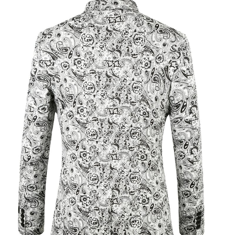Tropical Palm Leaf Print Men's Linen Blend Summer Suit for Beach Wedding and Resort Wear Printed Suit