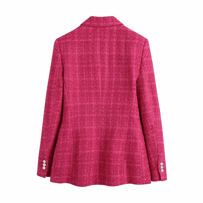 Spring Women Fashion Double Breasted Vintage Long Sleeve Flap Pockets Solid Female Outerwear