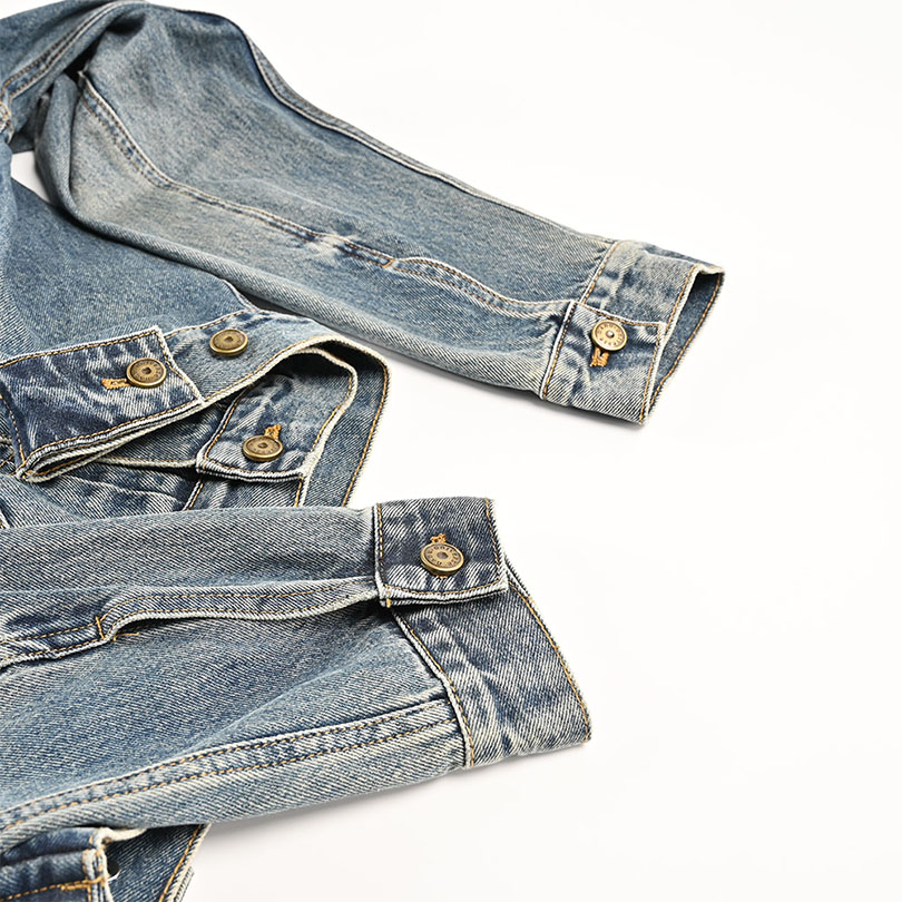 OEM Casual Women's Denim Jacket Loose Turn-down Collar Long Sleeve Denim Jacket