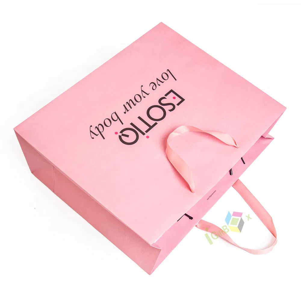 Sustainable Custom Pink Paper Bags for Fashion Retail
