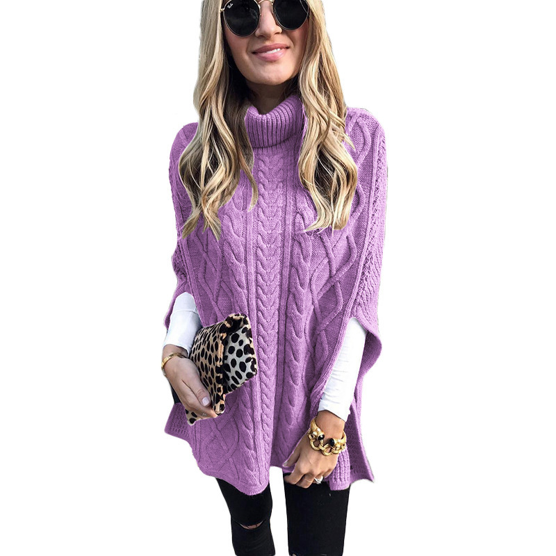 Fashion Women Turtleneck Plus Size Loose Pullover Knit Sweaters