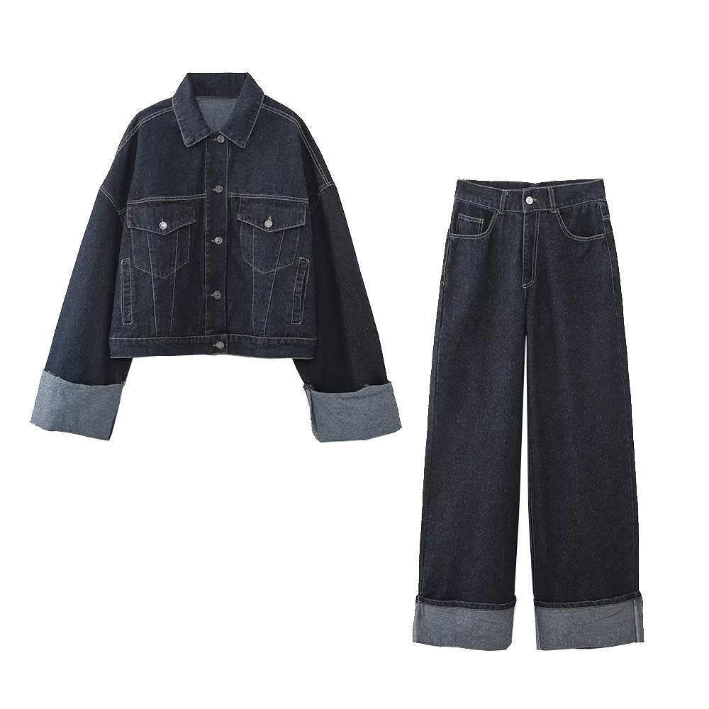 Spring and Autumn Fashion Women's Outerwear with Rolled Edge Pants