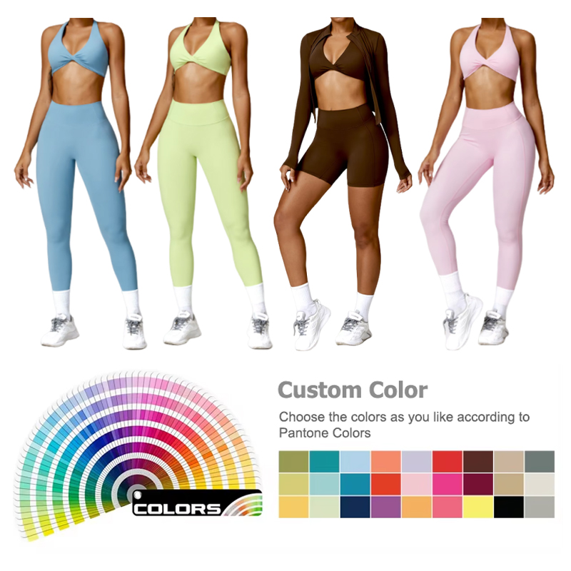 Custom Logo Gym Clothing Active Wear Yoga Set Halter Tight Fitting Short Top Casual Fitness Trousers Suit Women Yoga Sets