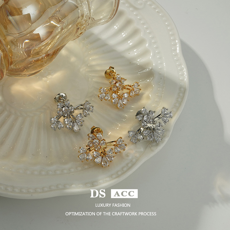 Fashion Light Luxury with Zirconia Temperament Earrings Jewelry