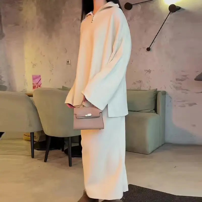 Muslim Women Two Piece Set Modest Sweater Islamic Clothing