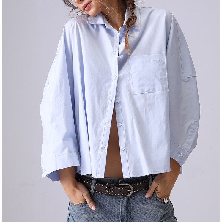 Plus Size Fashion Simple Style Women Cotton Blouse
