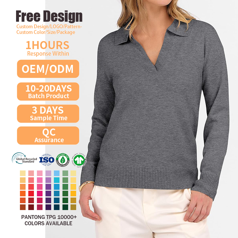 Sweater Factory Fashionable Women's Streetwear Pullover Knitwear with Elegant Design