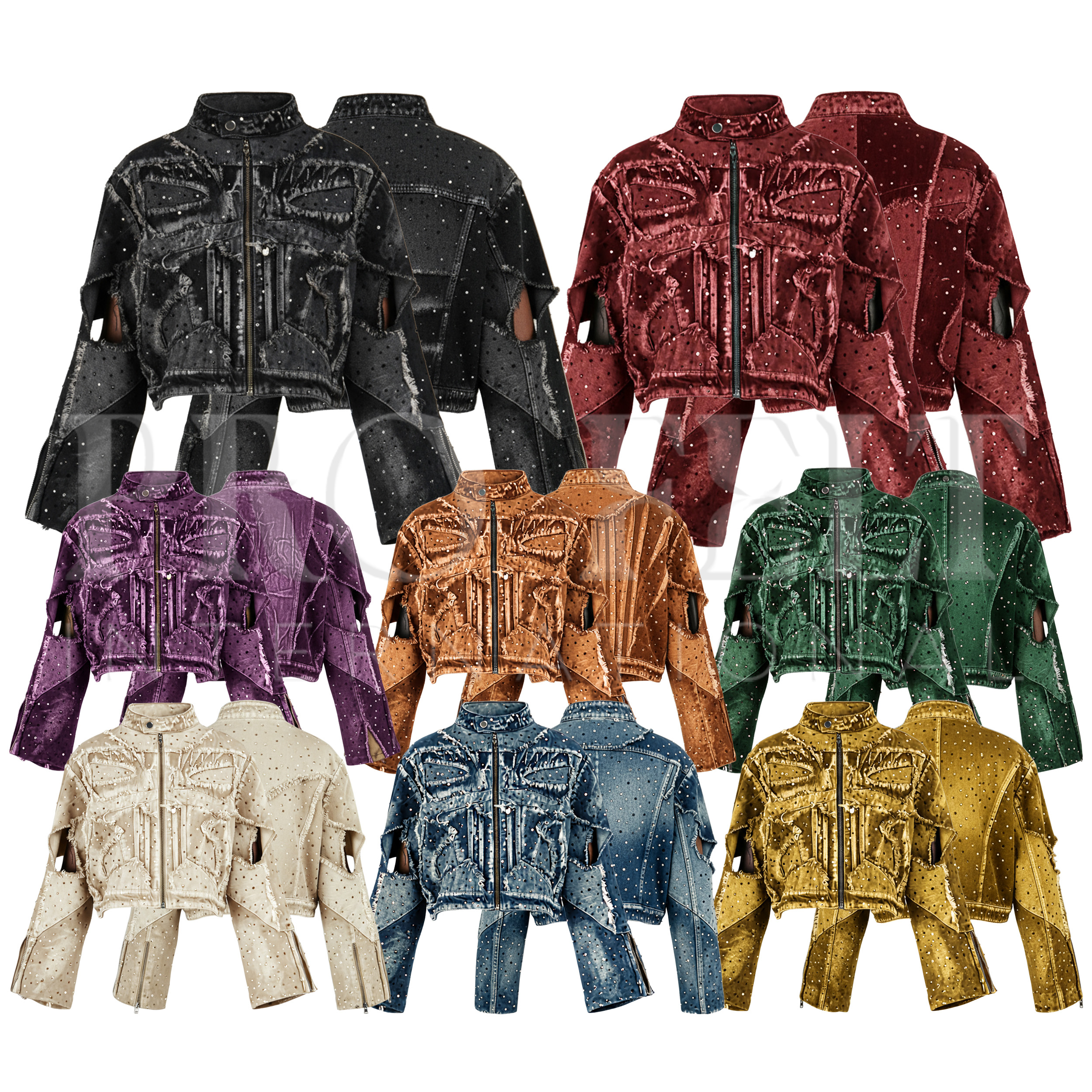 Women's Loose Fit Quilted Cotton Denim Motorcycle Jacket Streetwear Fashion Coat High Quality Outerwear