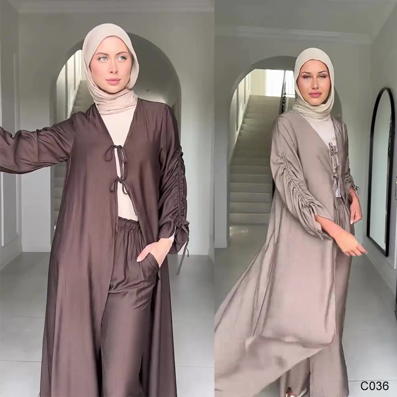 Modest Fashion Abaya and Pants Set for Muslim Women