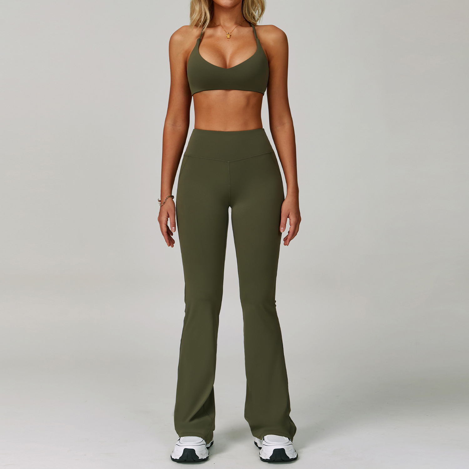 PASUXI Wholesale Women Sports Gym Wear Workout Set Tights Crop Top 2 Pieces Seamless Long Sleeve Fitness Yoga Set