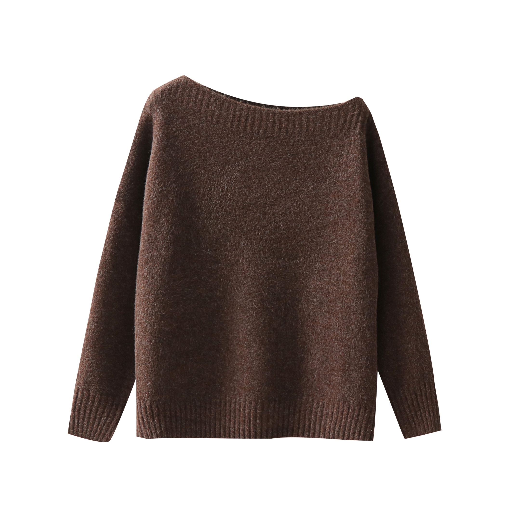 Real Shot Korean Style Winter Anti-Pilling Knitted Wool/Acrylic Women's Regular Solid Loose Sweater