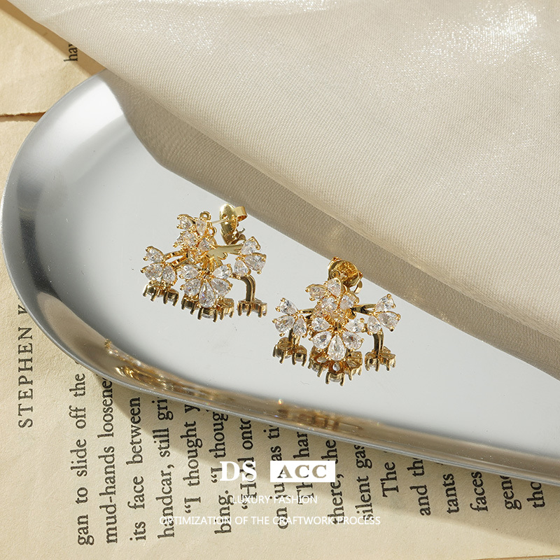 Fashion Light Luxury with Zirconia Temperament Earrings Jewelry