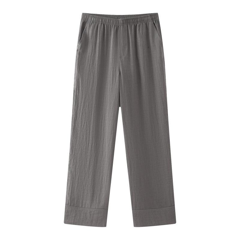 Spring New Women's Double-Breasted Outerwear Casual Pants Style Breathable Long