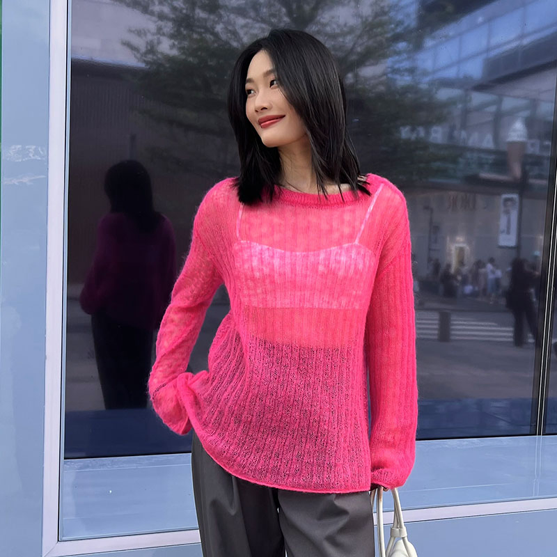 Custom Logo Fashionable Women's Loose Knit Sweater for Fall Streetwear Style
