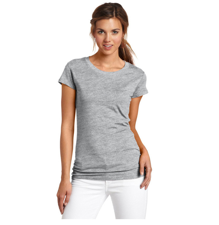 Factory Direct Custom 100% Cotton Woman T-Shirts Candy Color Knitted Casual Plus Size Summer Collection Solid Embroidery OEM
