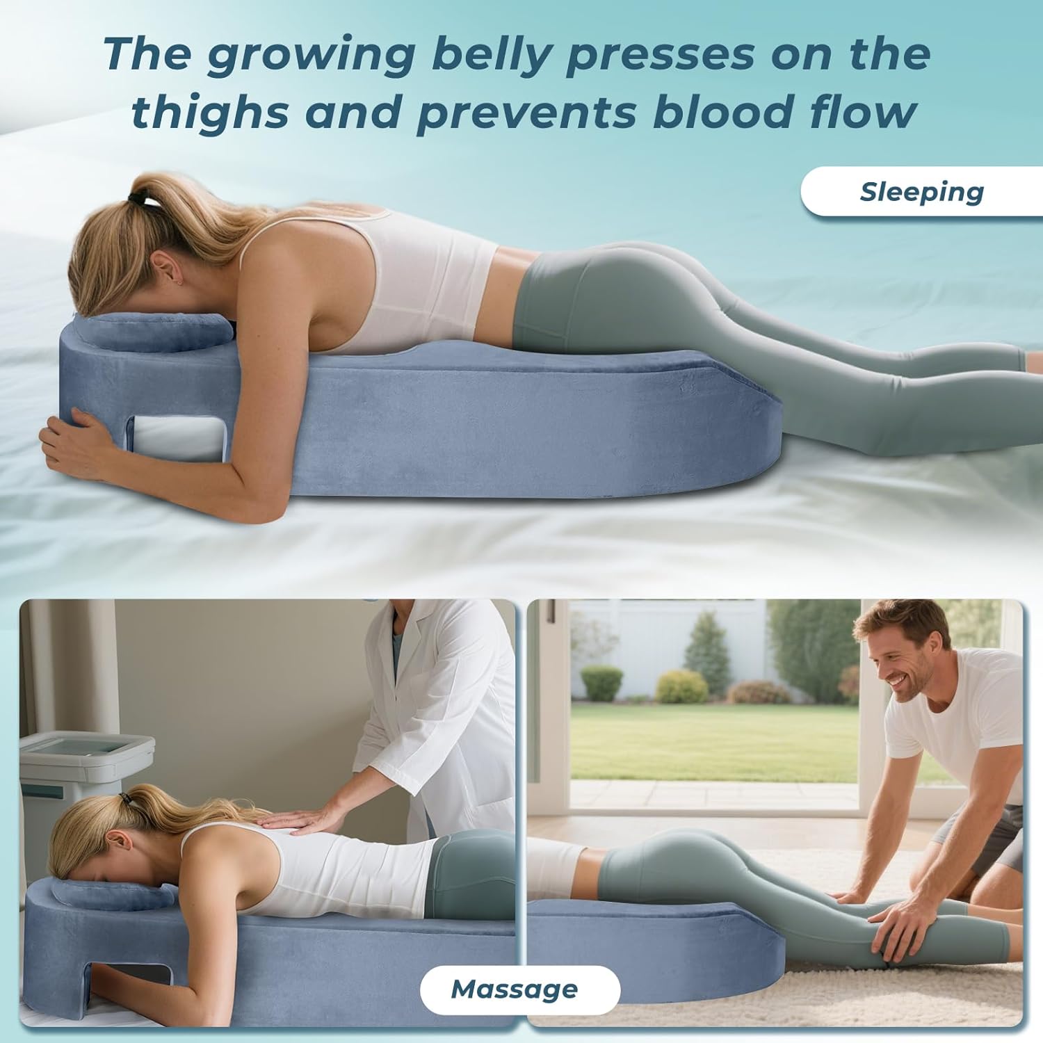 Pregnancy Massage Cushion Headrest Full Body Prenatal Bolster Release Lower Back Pain Maternity Pillow Breast Surgery U-Shape
