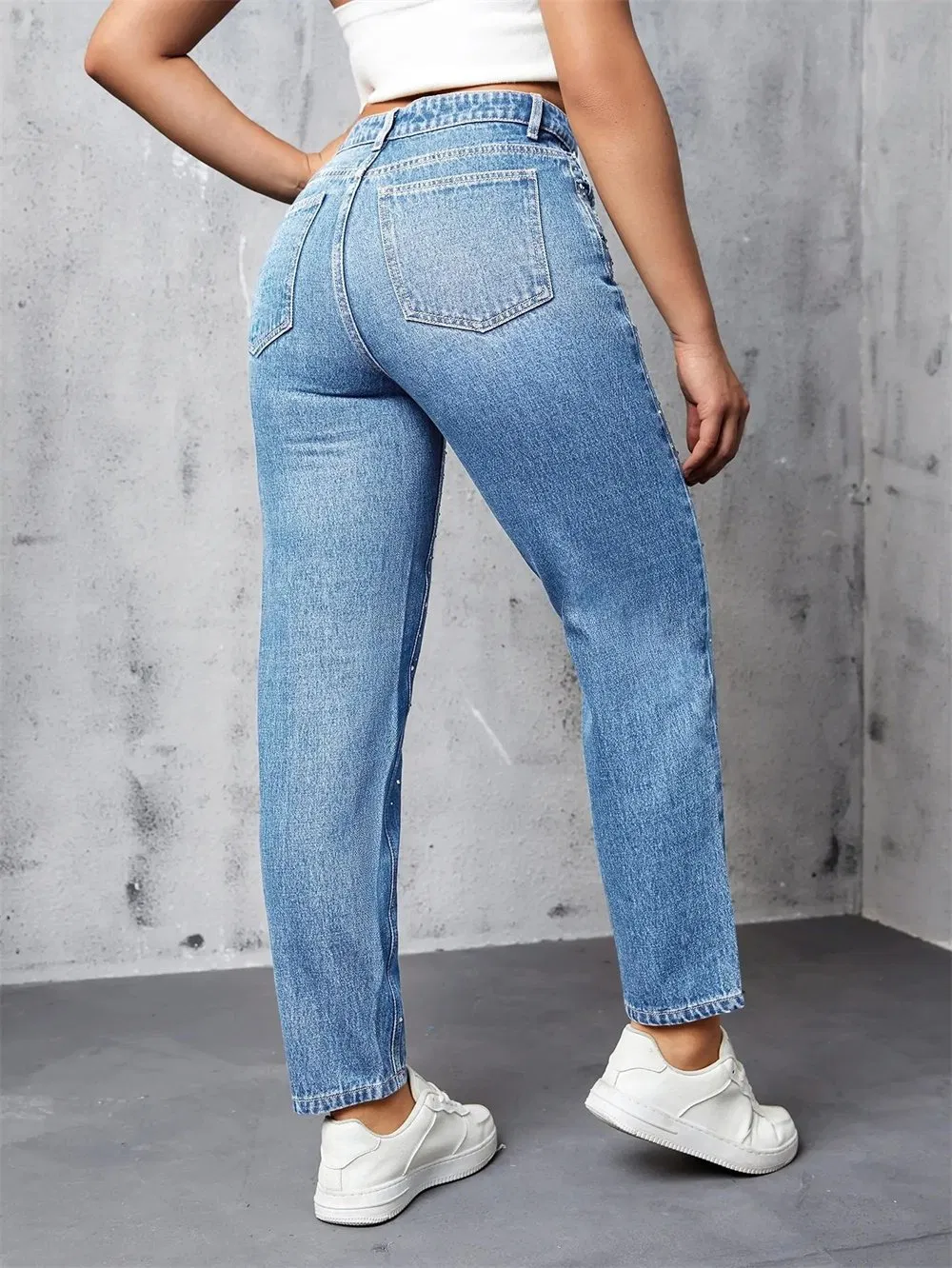 Plus Size Women's Jacquard Pattern Jeans