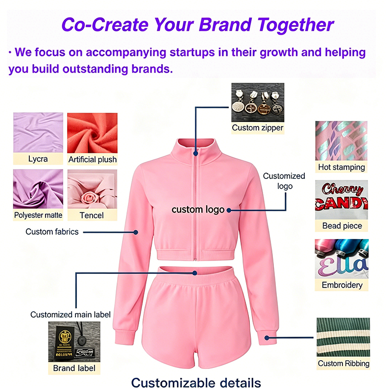 Producer Recycled Polyester Track Jacket Sweatshirt Ladies Casual Streetwear Aesthetic Clothes Wholesale Ropa De Entrenamiento