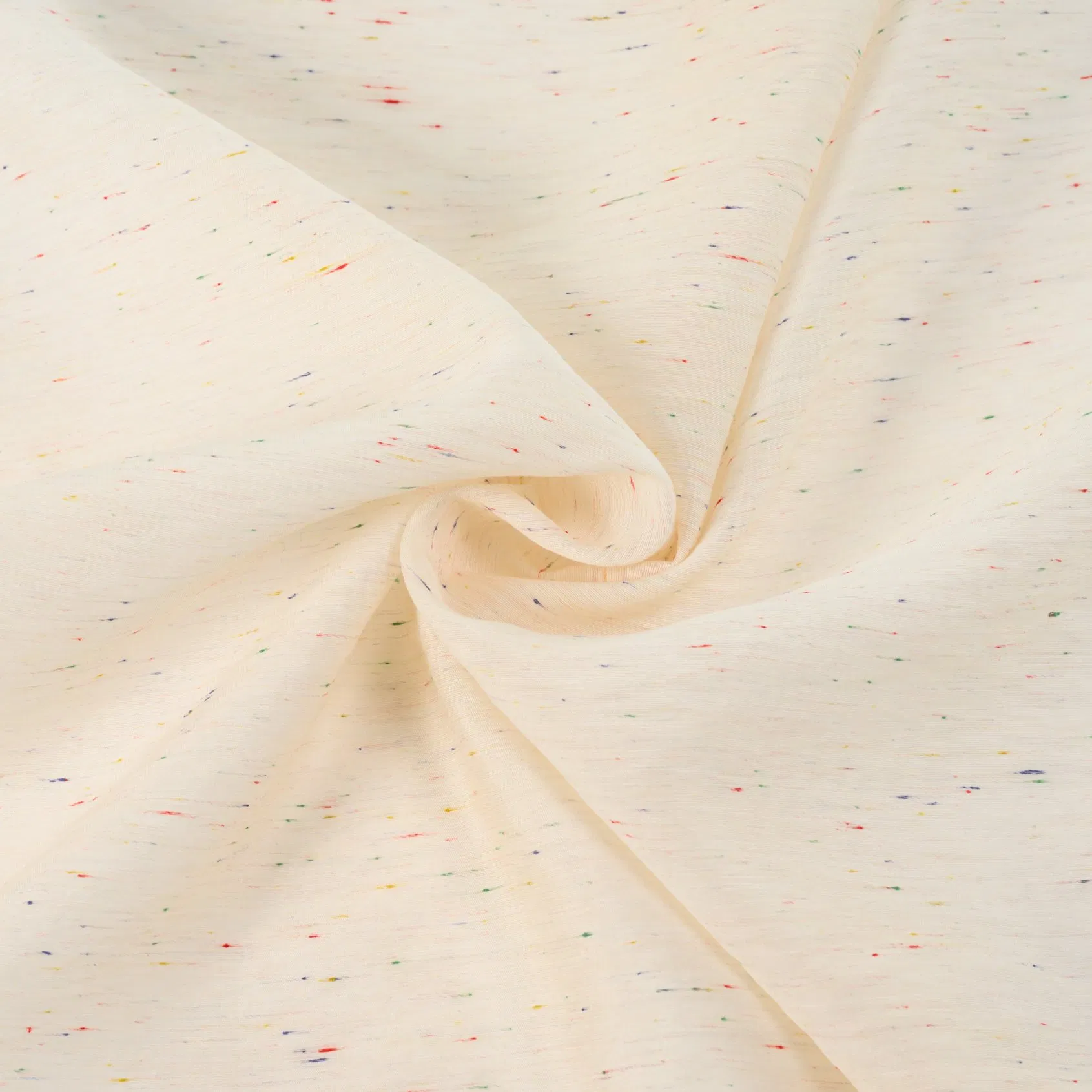 Fresh White Base Fabric with Playful Dots 83% Rayon for Spring Summer Collections and Resort Wear