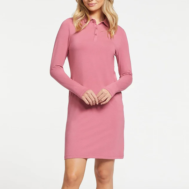 Custom Logo Women's Long Sleeve Tennis Polo Dress Wholesale Sports Golf Apparel with Sweet Style for Teachers and Office Staff