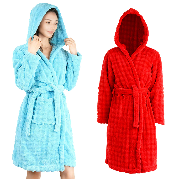 Wholesale New Arrivals Terry Cloth Robes Luxury Five Star Hotel Pajamas Coral Fleece Sleepwear for Women