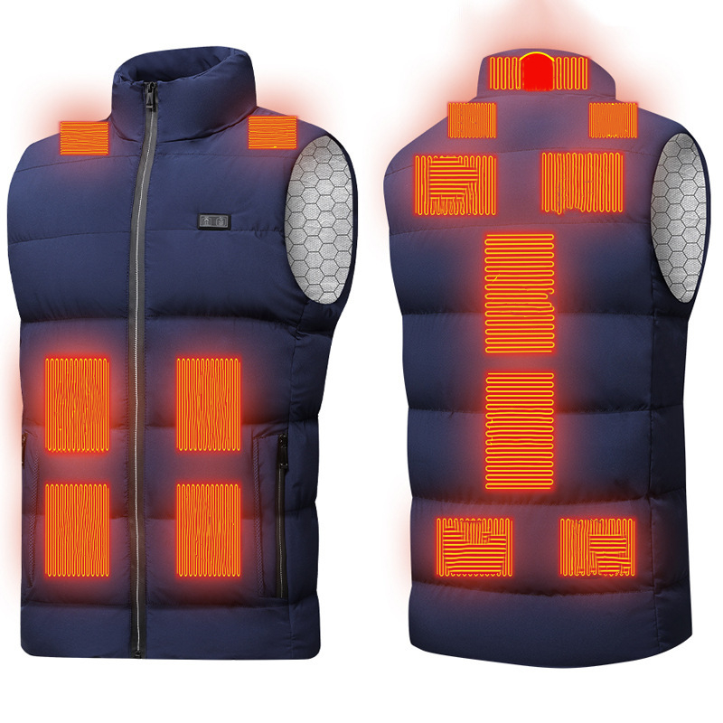 Men's Winter Casual Jacket With USB Rechargeable Heating Breathable Polyester Windproof Zipper Closure Eco-Friendly Outerwear