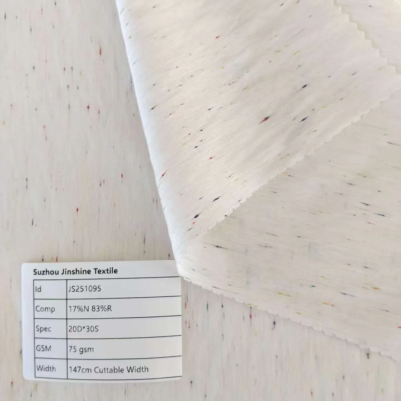 Fresh White Base Fabric with Playful Dots 83% Rayon for Spring Summer Collections and Resort Wear